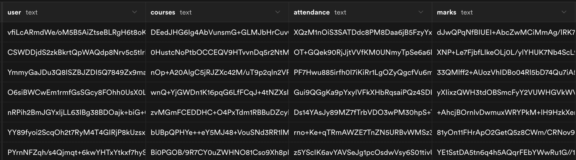 Database Screenshot